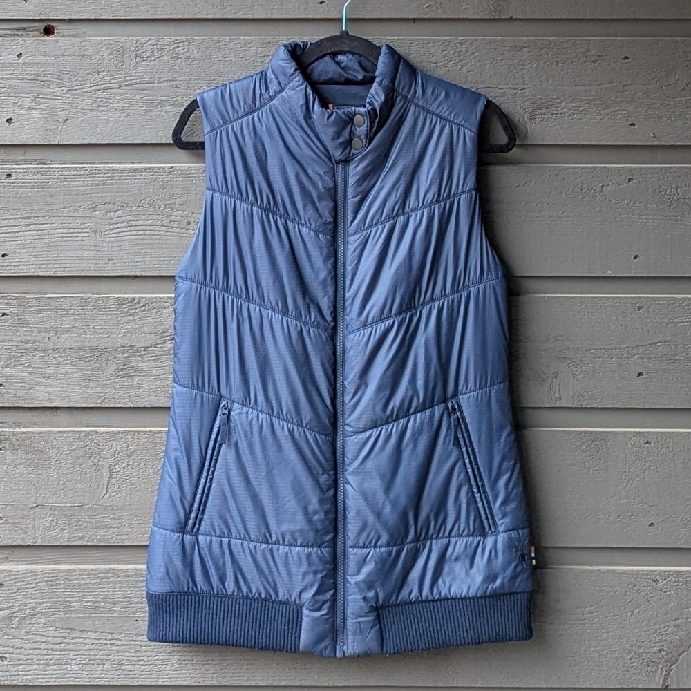 Smartwool Women's Smartloft Bomber Vest Deep Navy Blue Size Medium Merino Wool